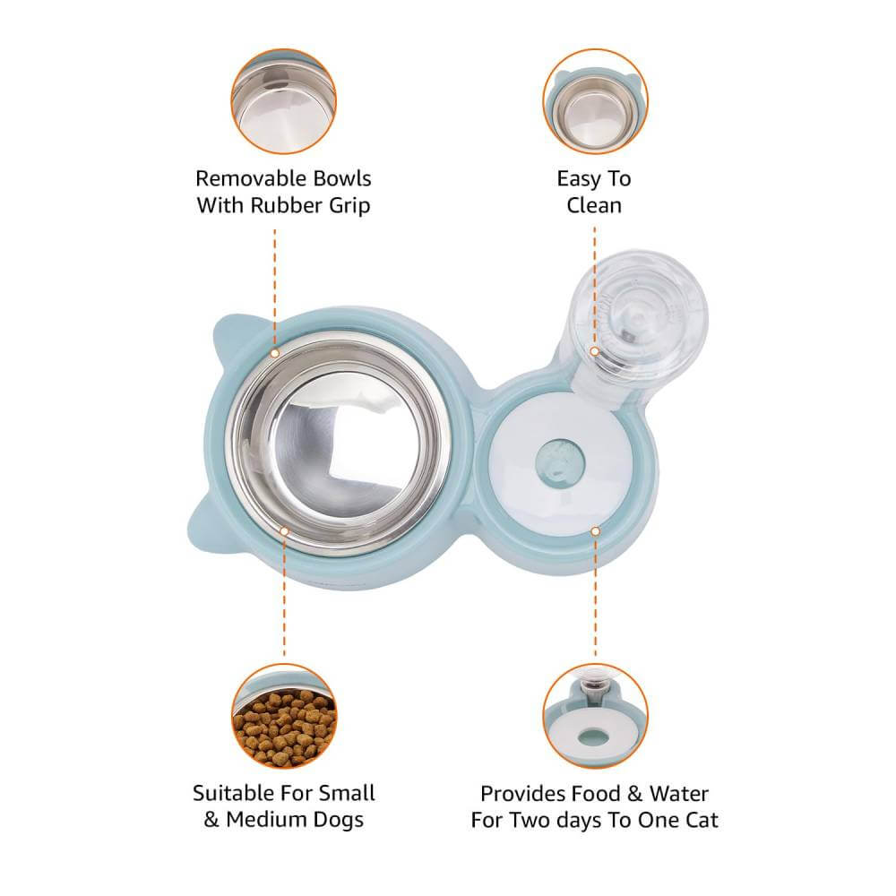 Artpaws 2-in-1 Pet Feeder & Water Dispenser | Automatic Stainless Steel Bowl for Cats & Dogs - Image 2